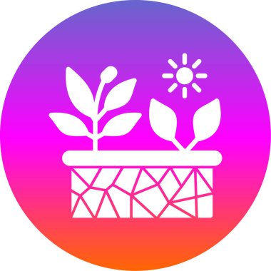 Çiçekteki bir bitkinin vektör illüstrasyonu