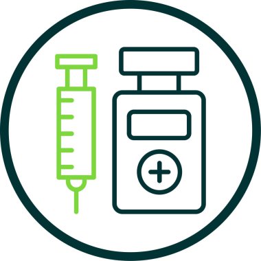 tıbbi ve aşı simgesi, vektör illüstrasyonu
