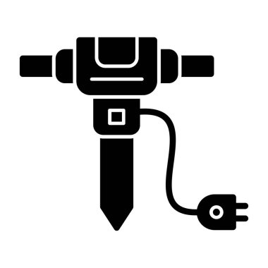 Beyaz arka plan üzerinde izole jackhammer simgesi