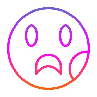 sad face emoticon icon, simple vector illustration 