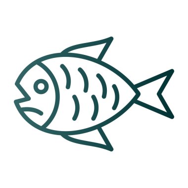 balık yassı simgesi, vektör illüstrasyonu 