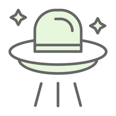 Çizgi roman tarzında UFO simgesi. çizgi film vektör illüstrasyonu