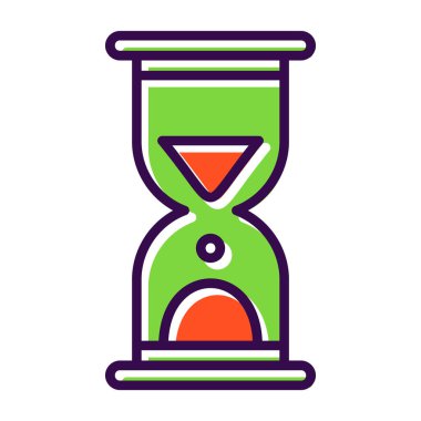 Kum saati. Basit web simgesi tasarımı. Vektör illüstrasyonu 