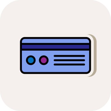 Kredi kartı simgesi, vektör illüstrasyonu basit tasarım