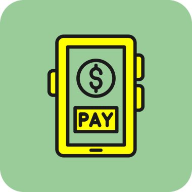 Çevrimiçi ödeme. Web simgesi basit illüstrasyon