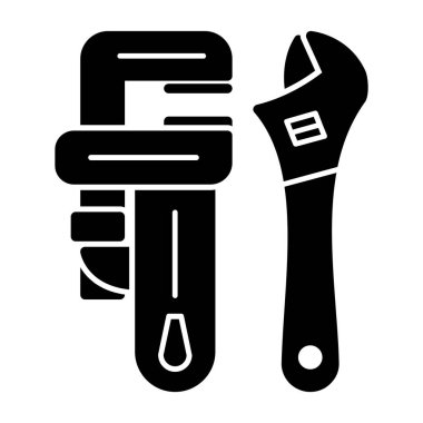 Basit Boru Anahtarı simgesi, vektör illüstrasyonu