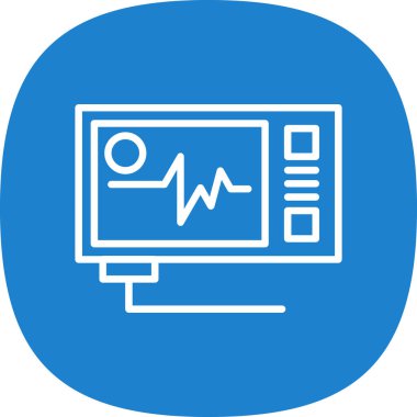 Vector Illustration ECG Kalp atışı Ekranı. Sağlık Geçmişi