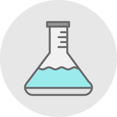 Laboratuvar cam şişe izole edilmiş vektör illüstrasyon grafik tasarımı                      