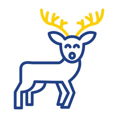 Ren geyiği simgesi basit bir resimleme