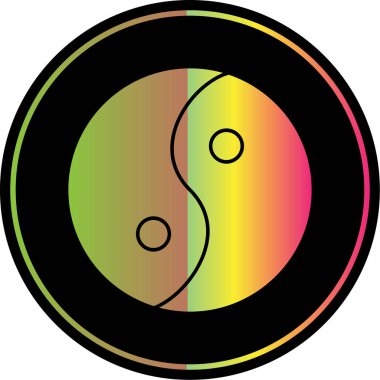 Basit düz yin yang vektör simgesi.