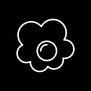 Kızarmış yumurta simgesi, vektör illüstrasyonu