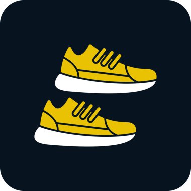 Sneakers 'ın vektör çizimi. Spor ayakkabıların düz simge tasarımı                  