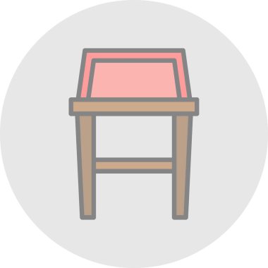 Tabure simgesi, vektör illüstrasyonu 