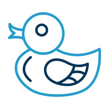 Kauçuk ördek ikonu. Vektör illüstrasyonu