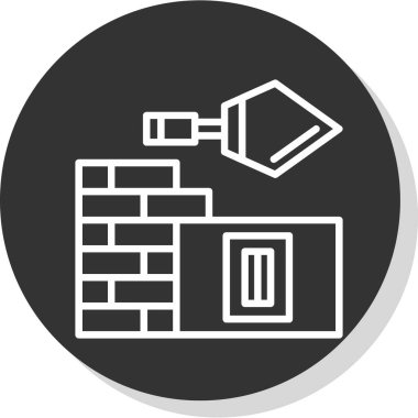 İnşaat konsepti tasarımı, duvar vektörü illüstrasyonunun alçılanması 10 gramlık