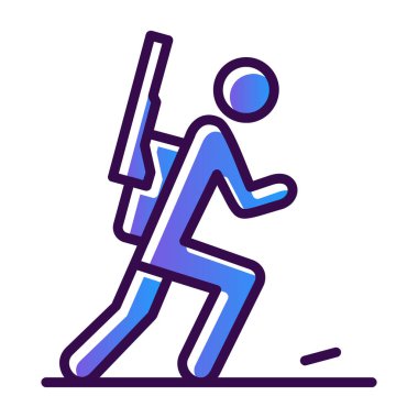 koşan adam ikon vektörü. İnce çizgi işareti. izole edilmiş sınır sembolü çizimi