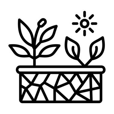 bitki simgesi vektörü beyaz arkaplanda izole edildi, bitkinin şeffaf işareti, doğrusal veya doğrusal işaret tasarım ögesi