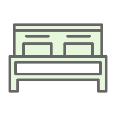 Çift yatak vektör simgesi           