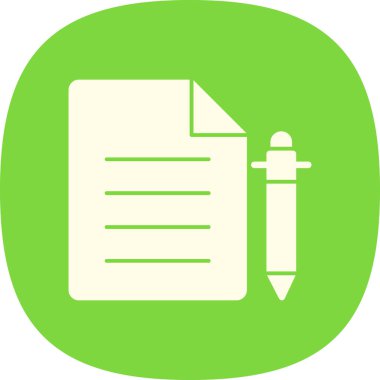 belge ve kalem. Web simgesi basit illüstrasyon