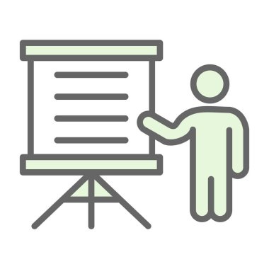 Bir sunum simgesinin vektör illüstrasyonu 