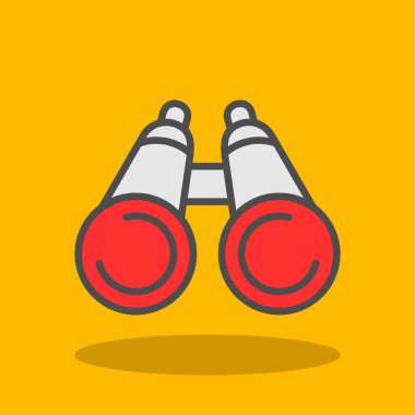 Dürbün simgesi, vektör illüstrasyonu basit tasarım
