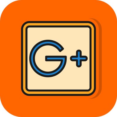 Google Plus web simgesi vektör çizimi
