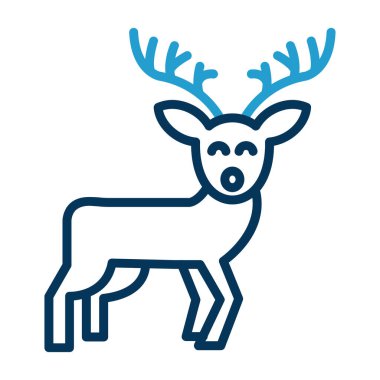 Ren geyiği simgesi basit bir resimleme