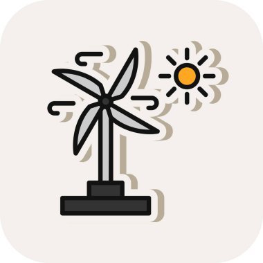 Uzun gölgeli çevre koruma kavramı düz simgesi, vektör illüstrasyonu