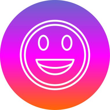 Mutlu bir gülümseme Web simgesi basit illüstrasyon 