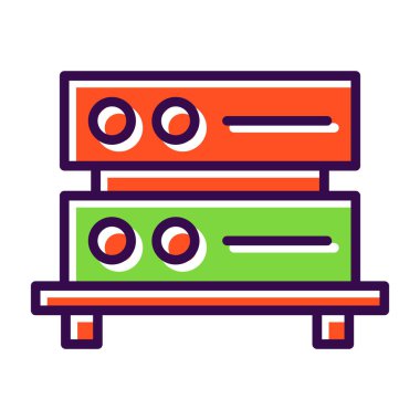 Basit sunucu simgesi, vektör illüstrasyonu