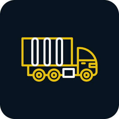 dağıtım kamyonu düz simgesi, vektör çizimi