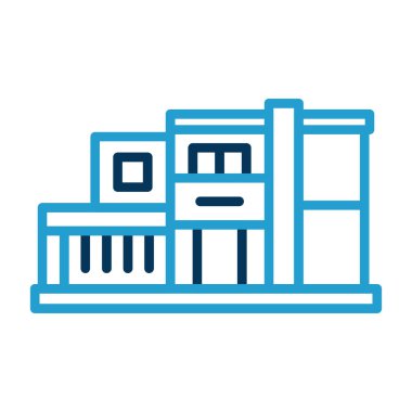 Beyaz arkaplanda fabrika inşa vektör illüstrasyonu