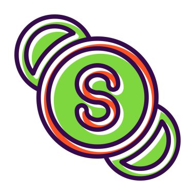 Çizgi film harfi s 'nin vektör çizimi