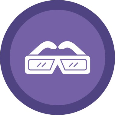 3D gözlükler. Web simgesi basit illüstrasyon