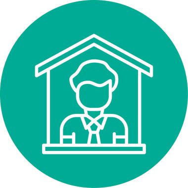 Ev simgesi, vektör illüstrasyonunda kal