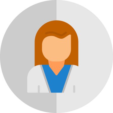 Kadın avatar simgesi, vektör illüstrasyonu 