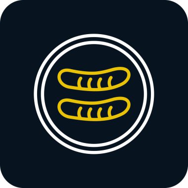 Mavi arkaplanda ekmek vektör çizgisi simgesi