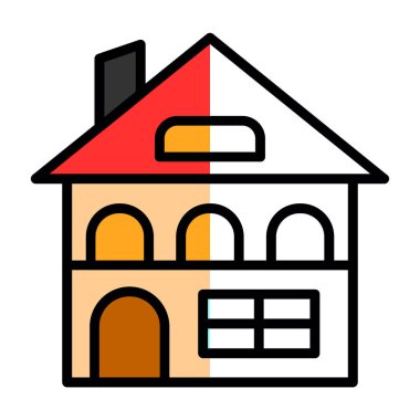 Bina. Web simgesi basit illüstrasyon 