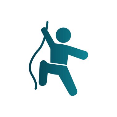 Erkek tırmanıcı simgesi vektör illüstrasyonu