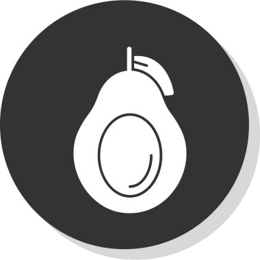 Basit Avokado simgesi, vektör illüstrasyonu