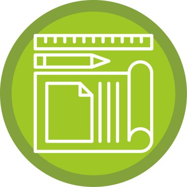 Yeşil ve beyaz bir ikonun vektör illüstrasyonu