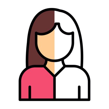 Kadın avatar simgesi, vektör illüstrasyonu 