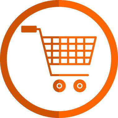 Alışveriş arabası simgesi, vektör illüstrasyonu 