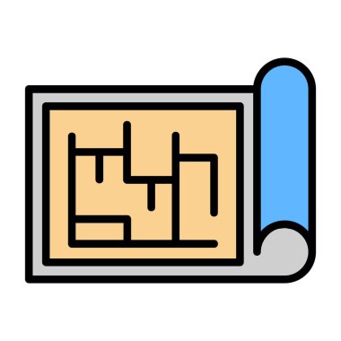 Şablon simgesi, vektör illüstrasyonu basit tasarım