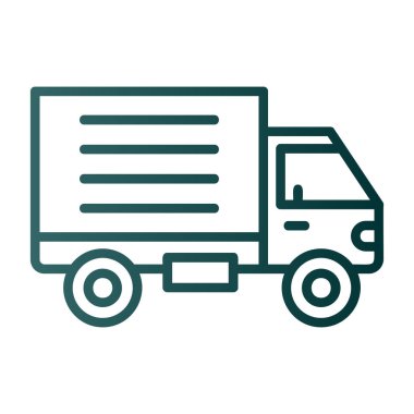 dağıtım kamyonu simgesi, vektör illüstrasyonu