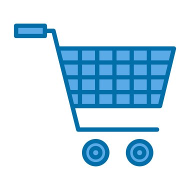 Alışveriş arabası simgesi, vektör illüstrasyonu 