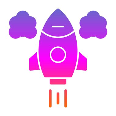 Roket. Web simgesi basit illüstrasyon 