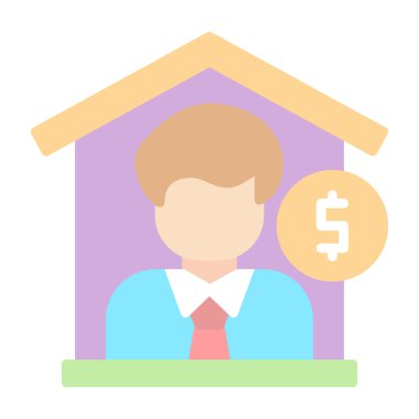 Emlakçı kutsal kişilerin resmi, vektör çizim