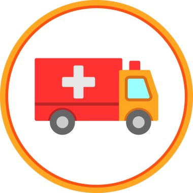 ambulans araba simgesi, web basit illüstrasyon