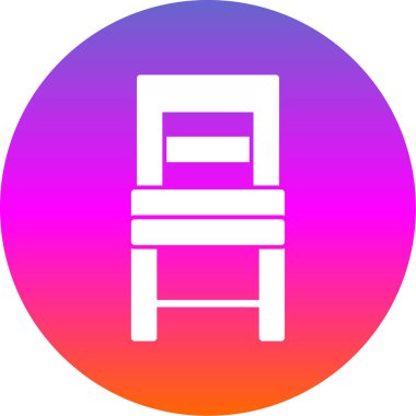 Sandalye. Web yuvarlak simgesi basit illüstrasyon 